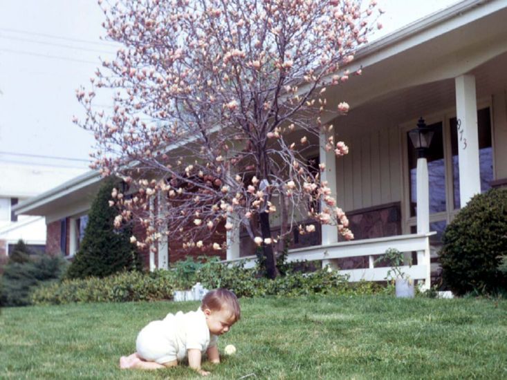  in front of magnolia tree -- spring 1974